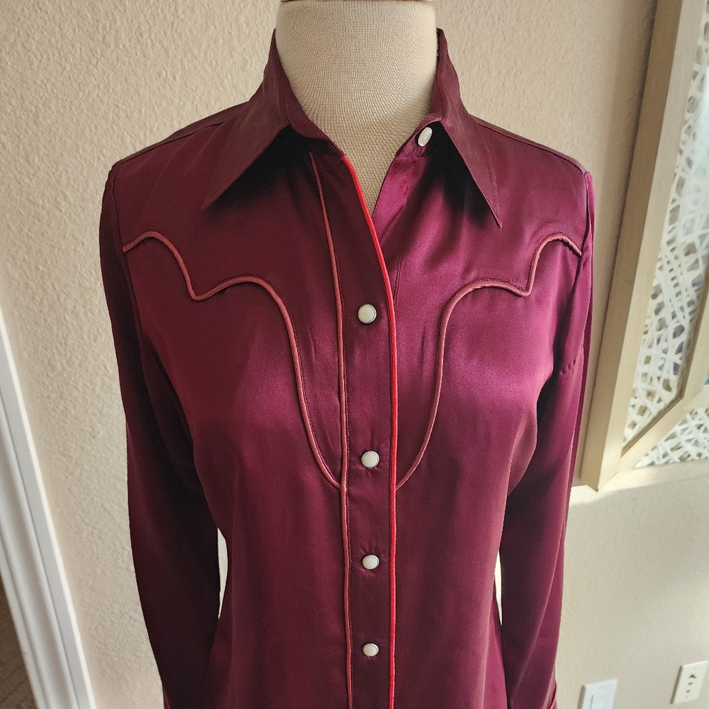 Vintage Silk Cowboy Button Down
